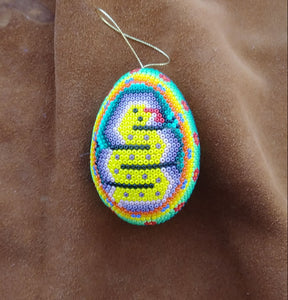 Huichol Beaded Egg Ornament Handmade Protector