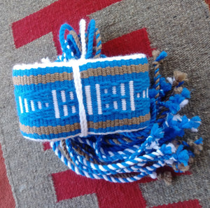 Navajo Sash Belt Handwoven Blue