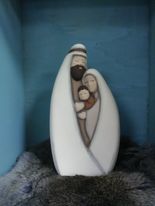 Southwestern inspired nativity, artist signed approx 8 inches tall