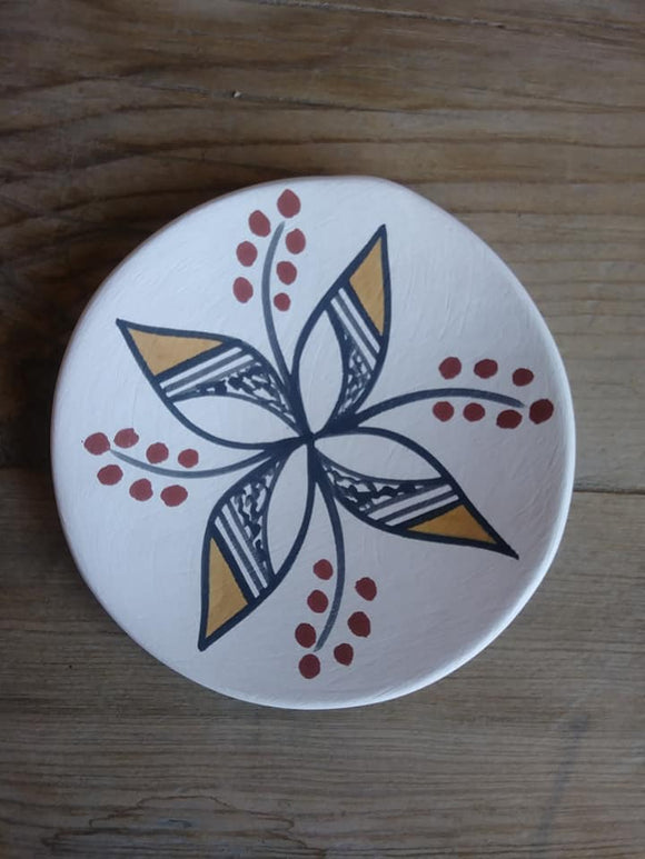 Handmade Tigua Pottery Flower Design
