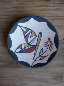 Handmade Tigua Pottery Butterfly Design