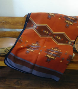 Southwestern Style Fleece Blanket Approximately 60 x 80”
