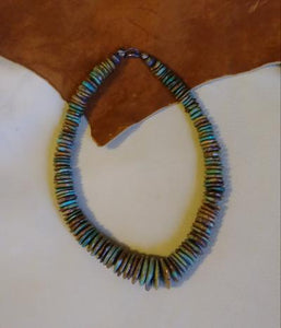 Single Strand Turquoise Choker Necklace 16" L