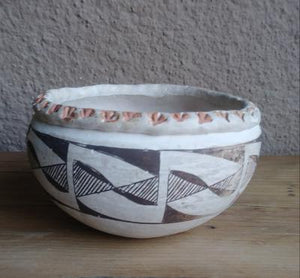 Acoma Pottery with Turkey Footprints 4" T and 6.5" W