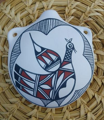 Tigua Ceramic Pottery Rain Bird Design 4” L and 4.5” W Signed
