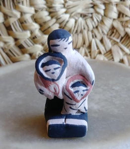 Jemez Pottery Mini Storytellers Clay Artists Signed 1.5" H