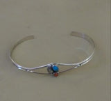 Navajo Made Sterling Silver with Coral & Turquoise Bracelet