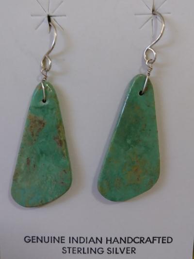 Turquoise Slab Earrings Measures Approx 1.25