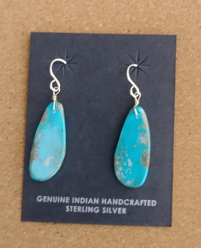 Santo Domingo Kewa Earrings Dangle Turquoise Stone 1.25