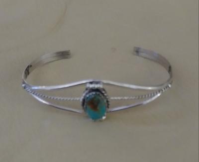 Sterling Silver & Turquoise Bracelet Navajo Made