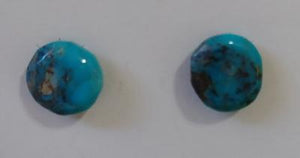 Santo Domingo Turquoise Stud Post Earrings .5"L Artist J. Garcia