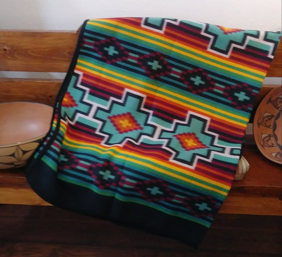 OUT OF STOCK Southwestern Style Fleece Blanket Approximately 60 x 80”